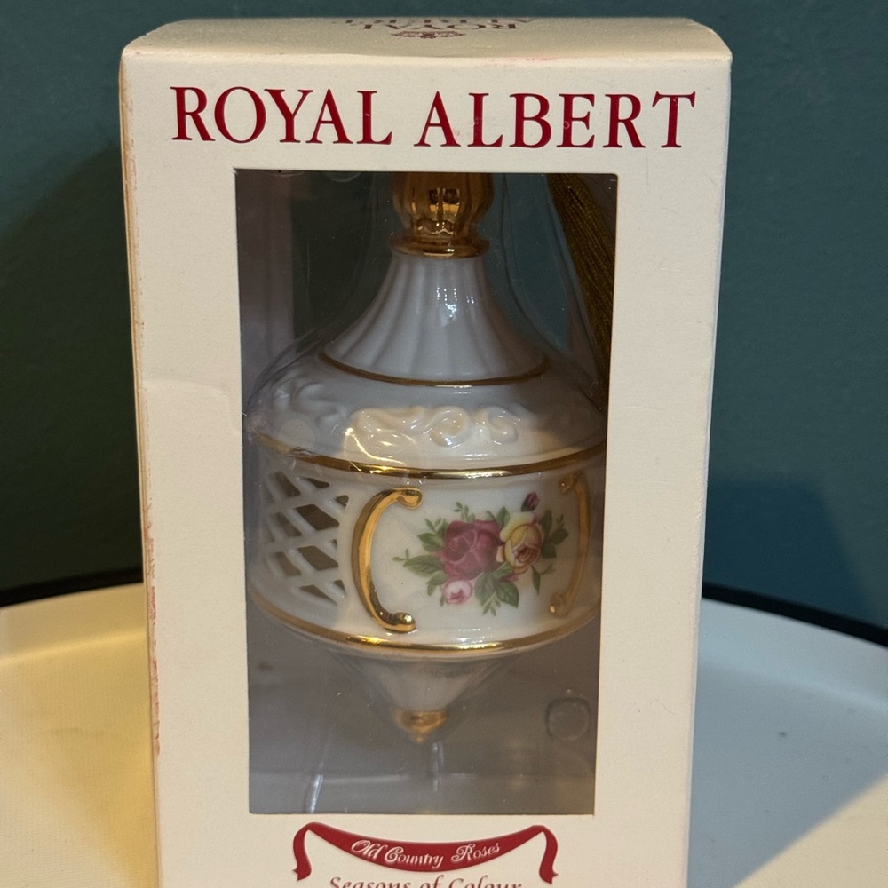 Vintage Royal Albert Seasons of Colour Christmas ornament in box